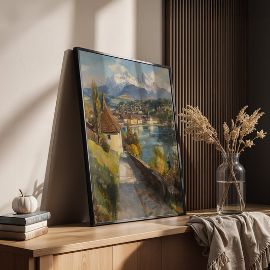 Europeal Alps Artwork in a Lifestyle Setting
