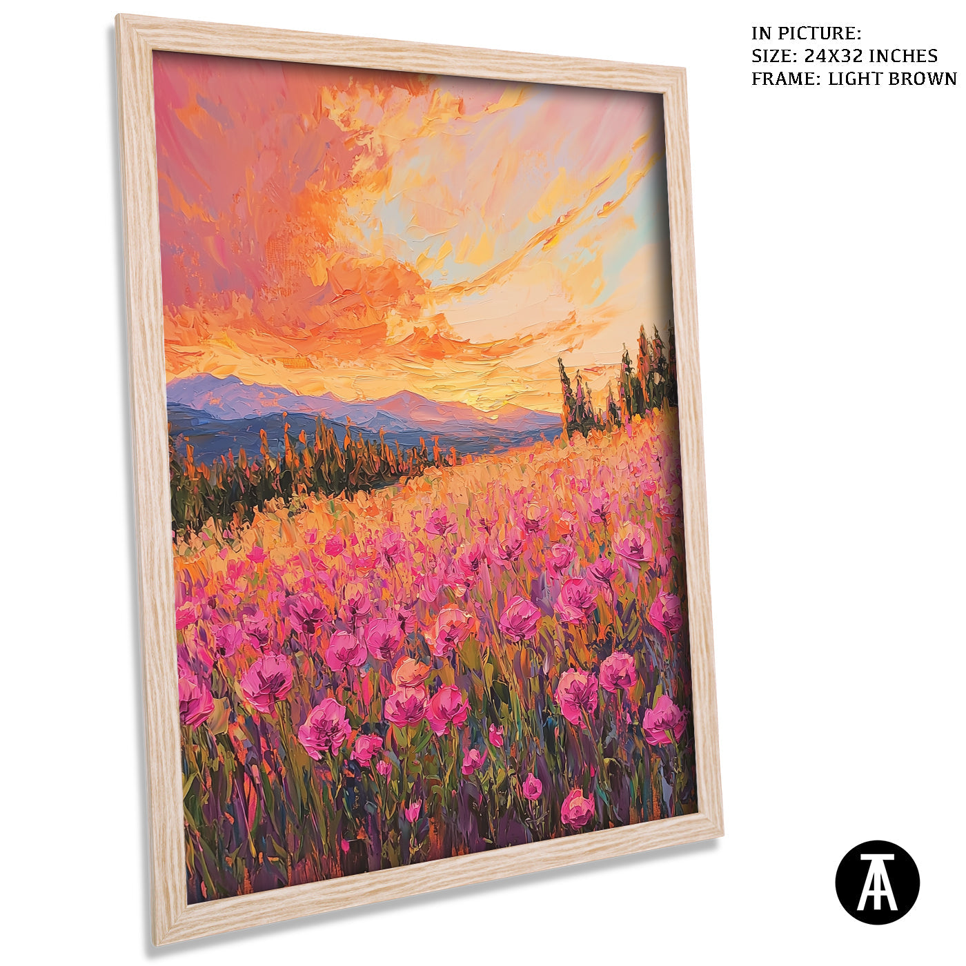 Artwork in Dark Brown Frame