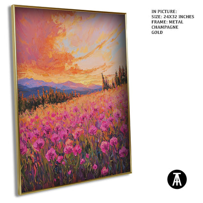 Artwork in Light Brown Frame