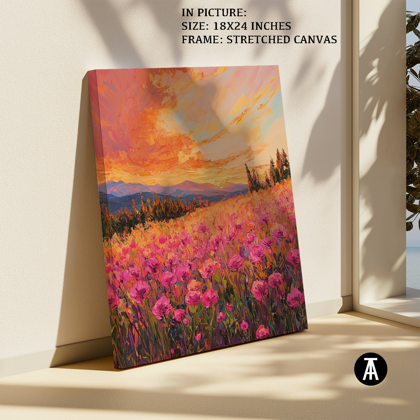Artwork in Natural Wood Frame
