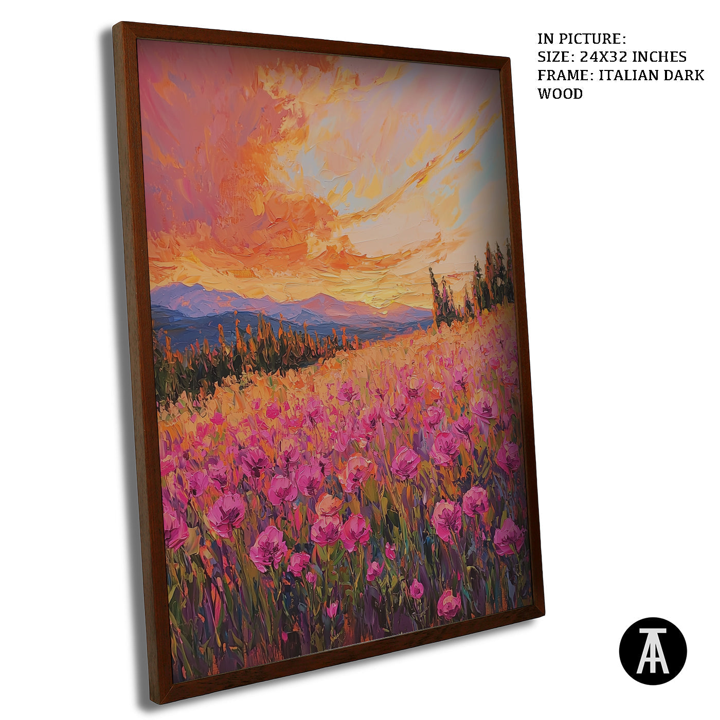 Artwork in Dark Wood Frame