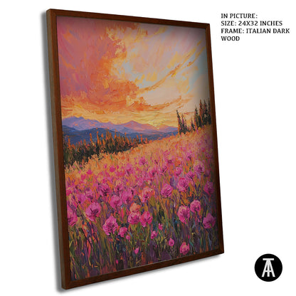 Artwork in Dark Wood Frame