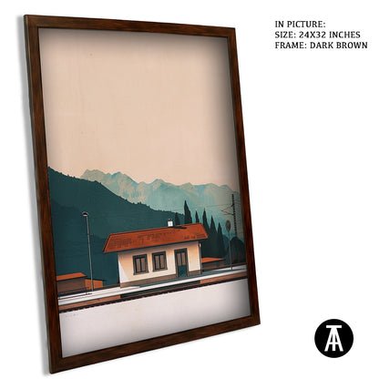 Artwork in Dark Brown Frame
