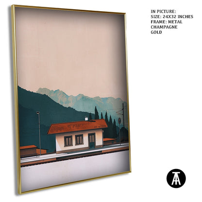 Artwork in Metal Champagne Gold Frame