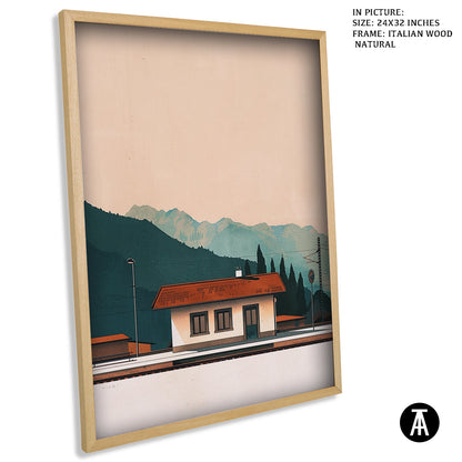 Artwork in Natural Wood Frame