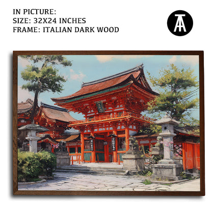 Artwork in Dark Wood Frame