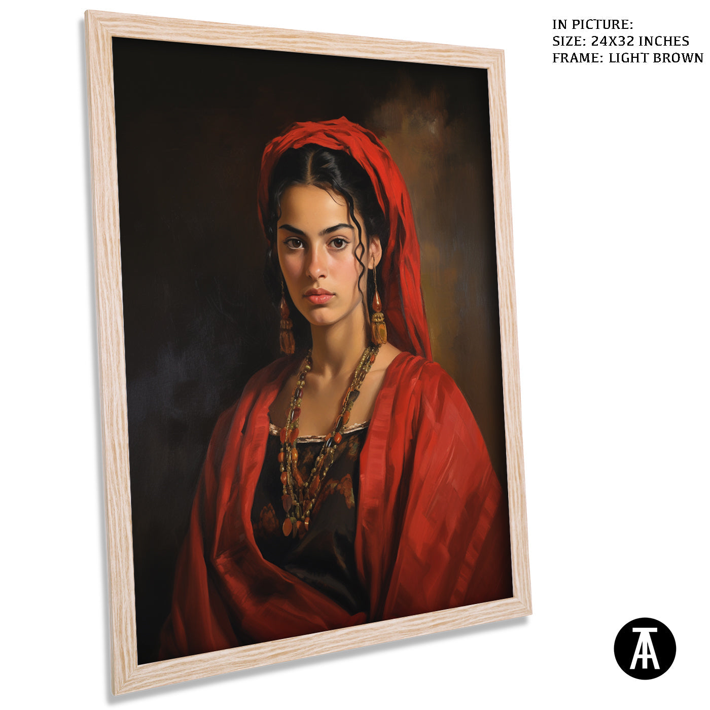 Artwork in Dark Brown Frame