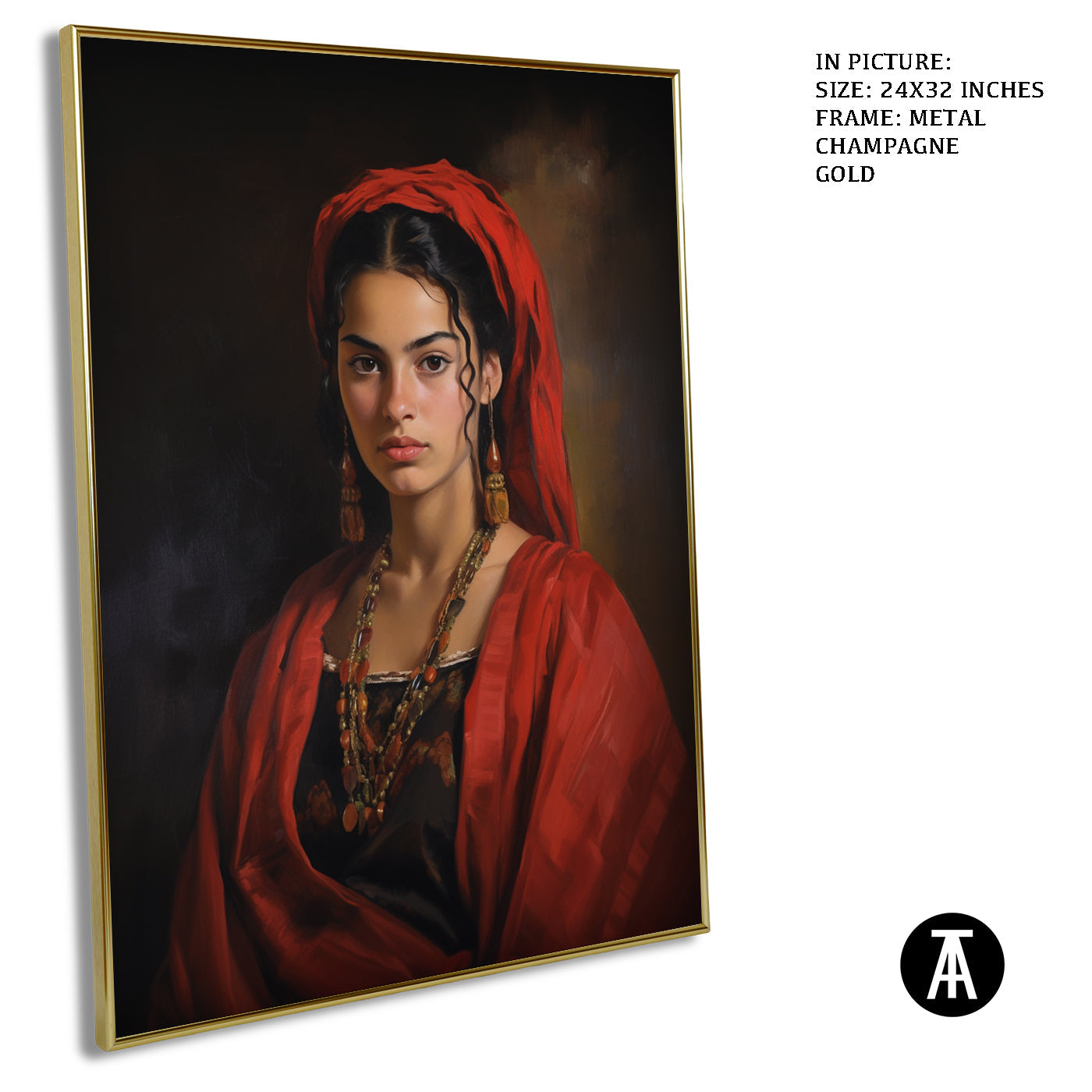 Artwork in Light Brown Frame