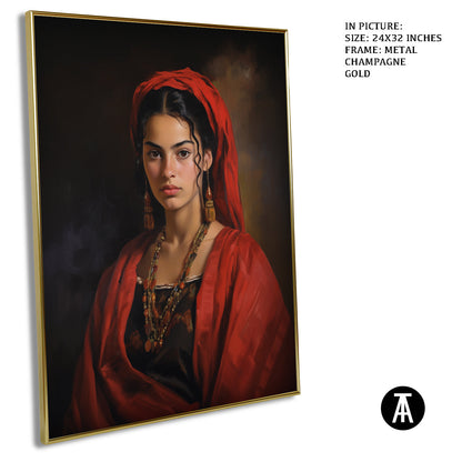 Artwork in Light Brown Frame