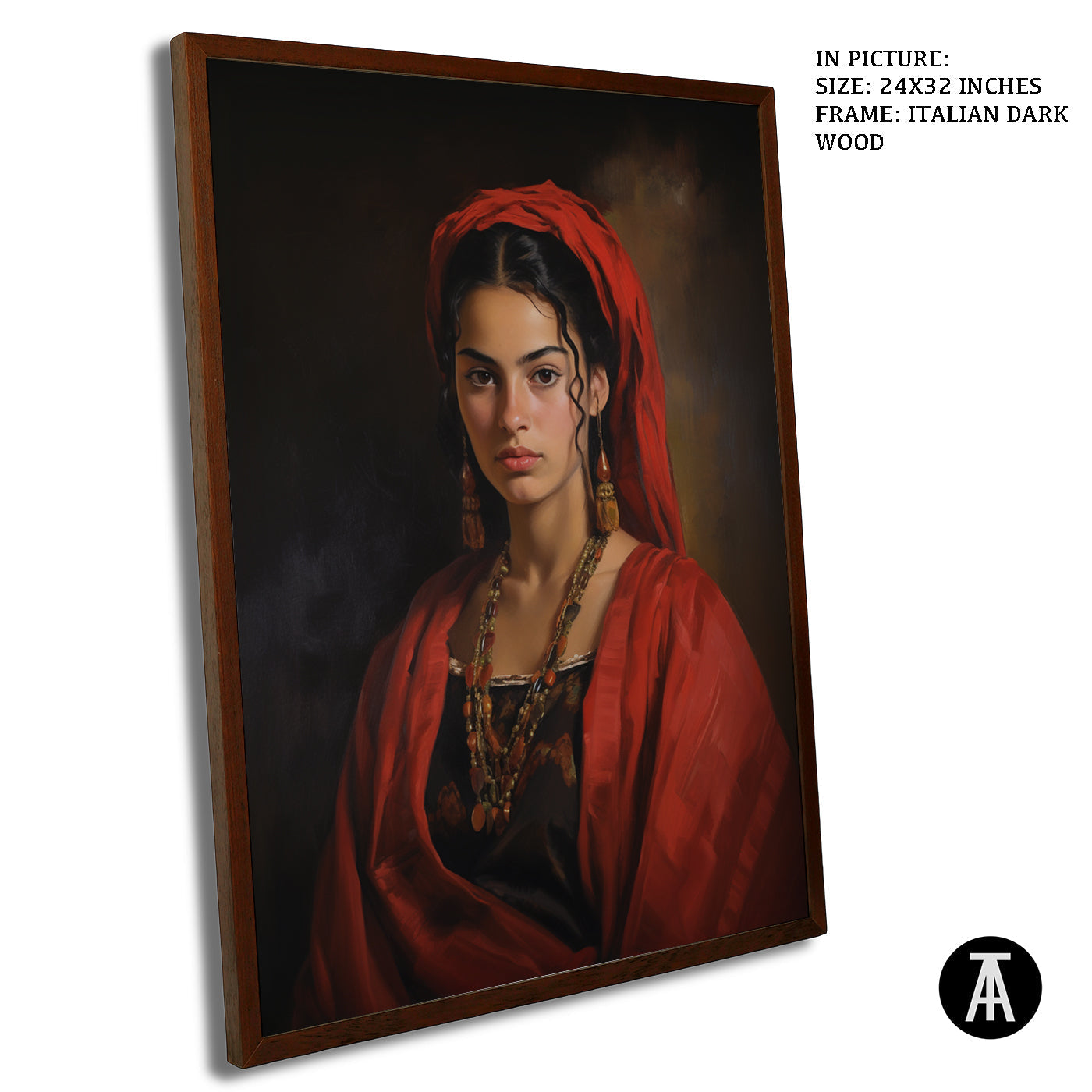 Artwork in Dark Wood Frame