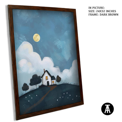 Artwork in Dark Brown Frame