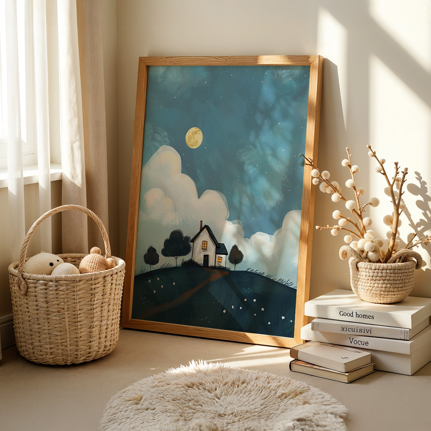 Boho Art Painting in a Lifestyle Setting
