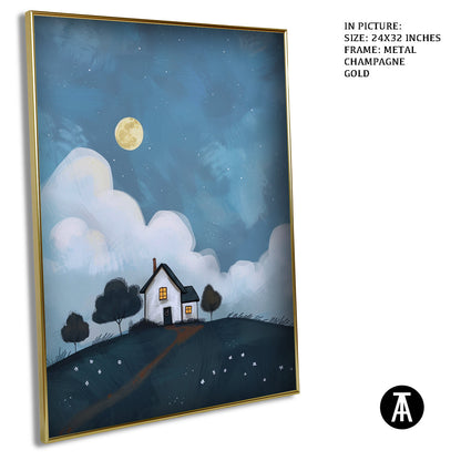 Artwork in Metal Champagne Gold Frame