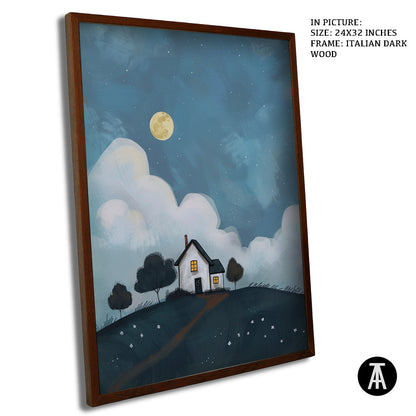 Artwork in Dark Wood Frame