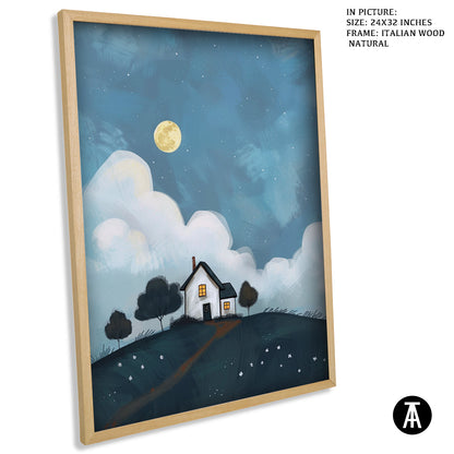 Artwork in Natural Wood Frame