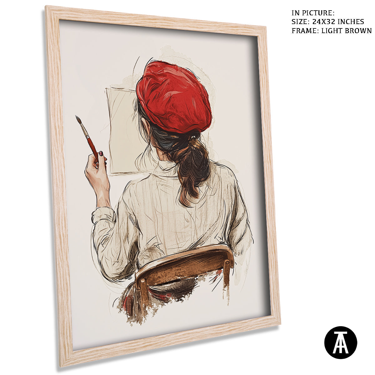 Artwork in Dark Brown Frame