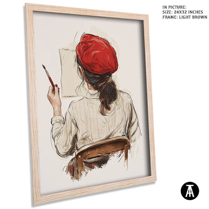 Artwork in Dark Brown Frame