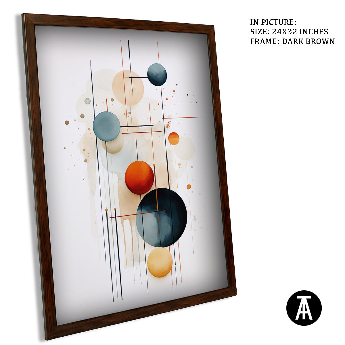 Sample Artwork in Dark Brown Frame