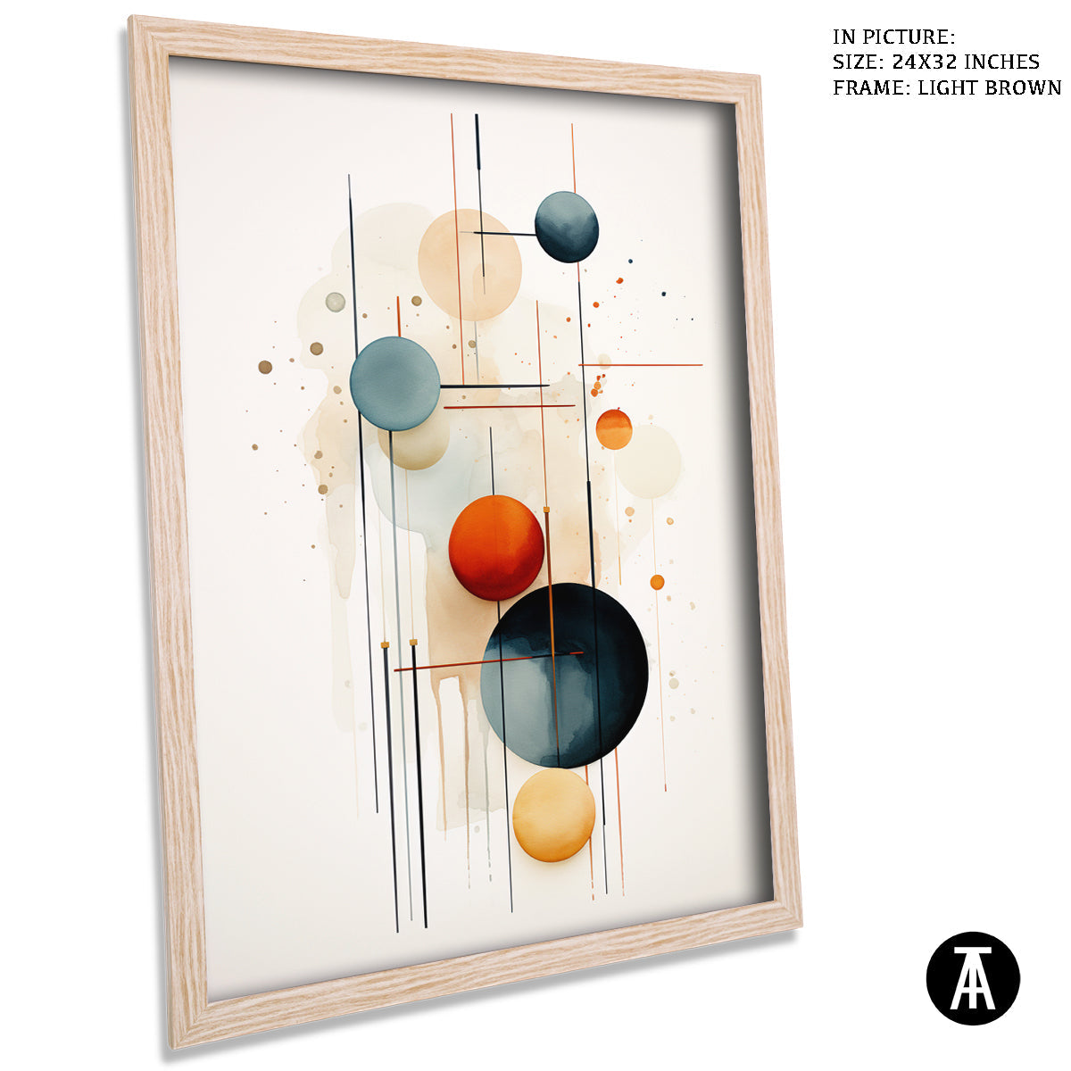 Sample Artwork in Light Brown Frame