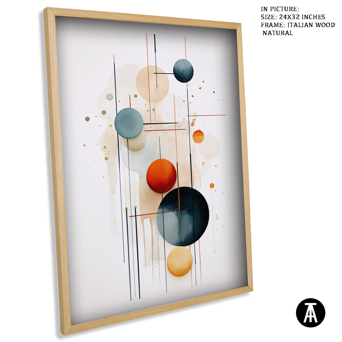 Sample Artwork in Italian Wood Framing Natural