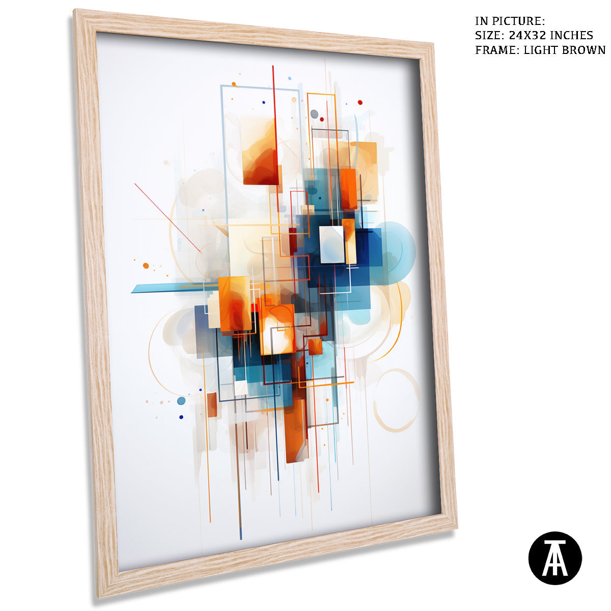 Sample Artwork in Light Brown Frame