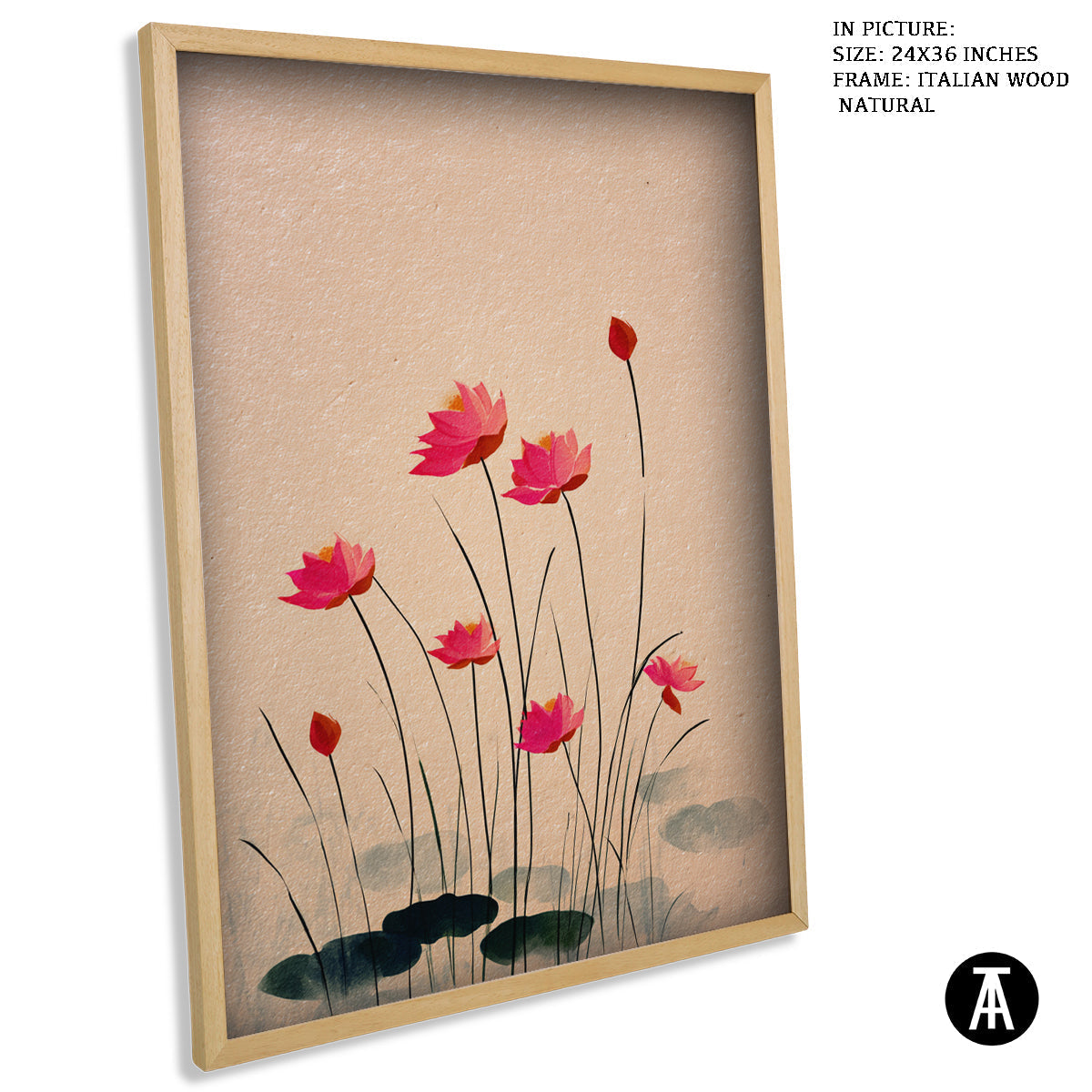 Artwork in Natural Wood Frame