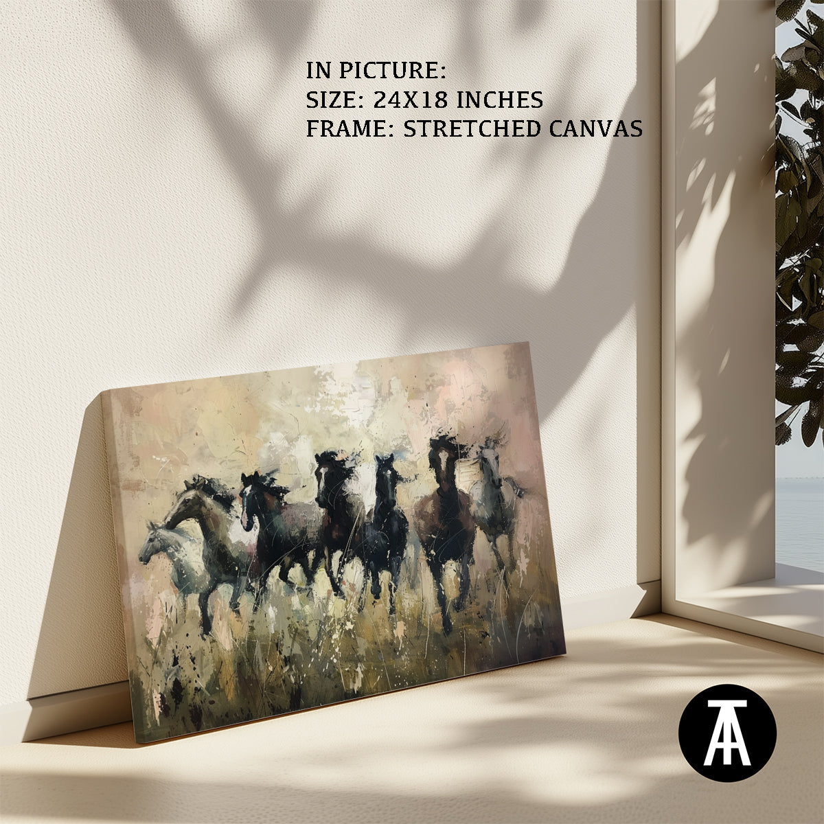Artwork in Natural Wood Frame