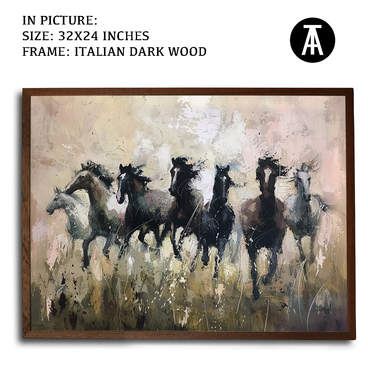 Artwork in Dark Wood Frame