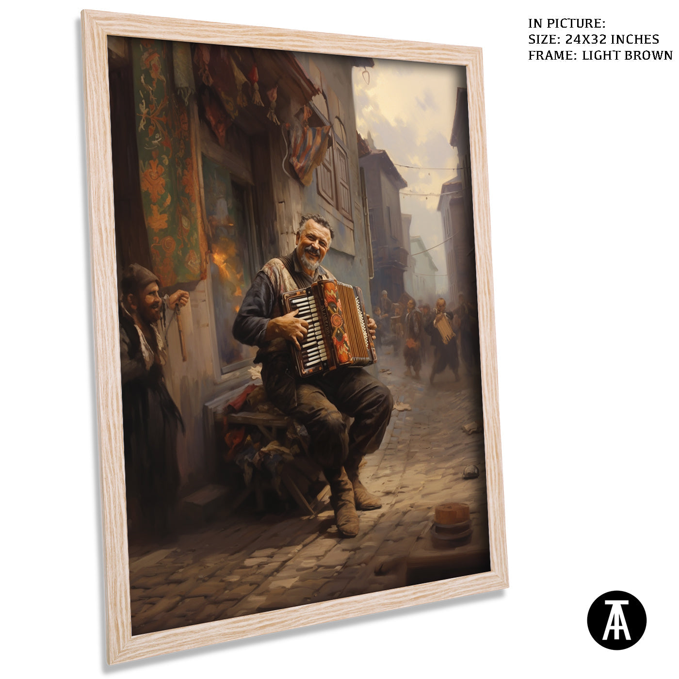 Artwork in Dark Brown Frame