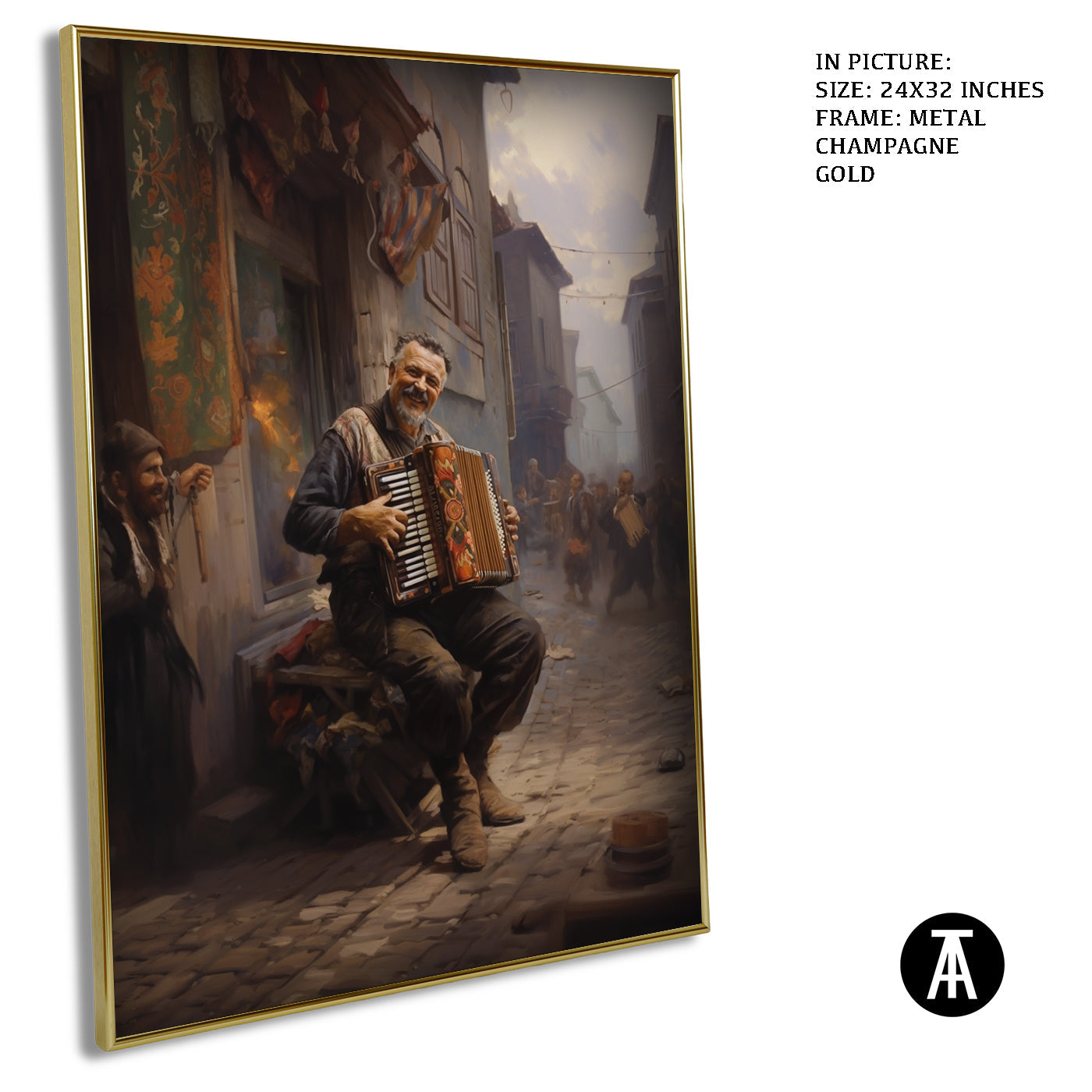 Artwork in Light Brown Frame