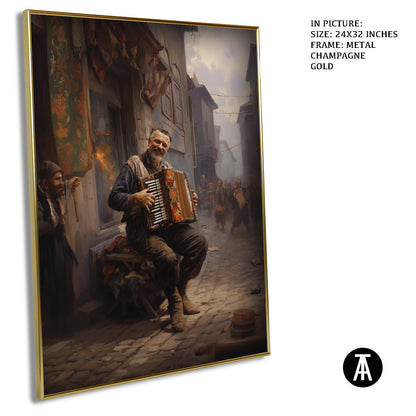 Artwork in Light Brown Frame
