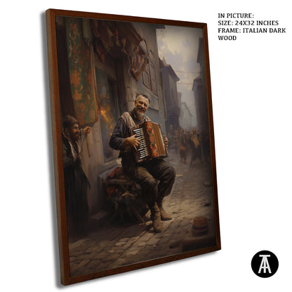 Artwork in Dark Wood Frame