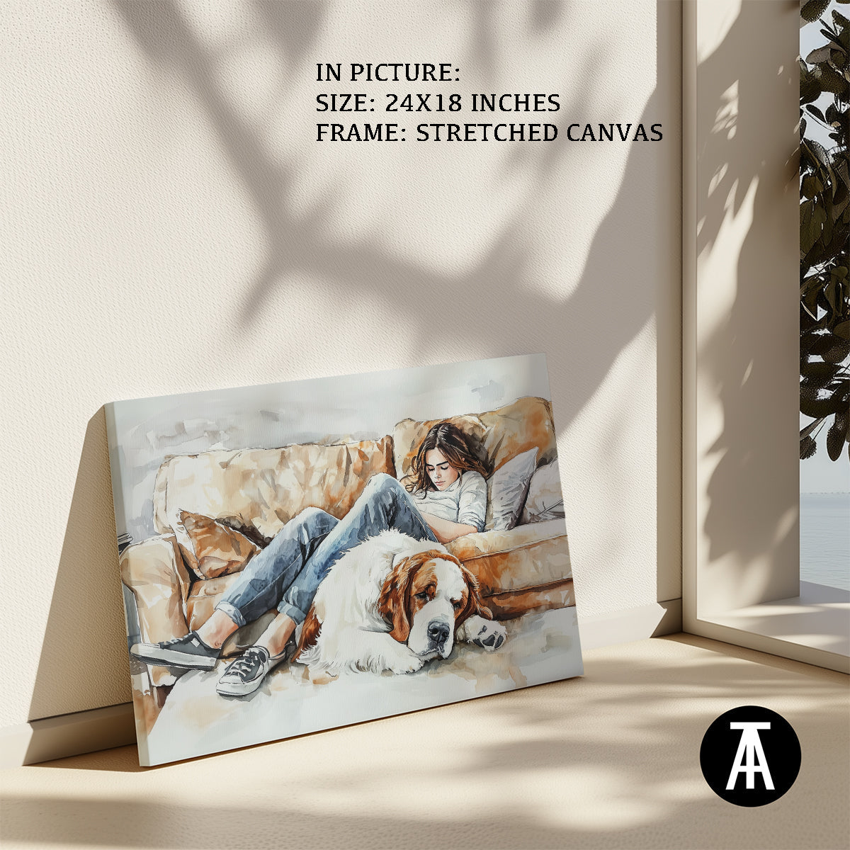 Artwork in Natural Wood Frame
