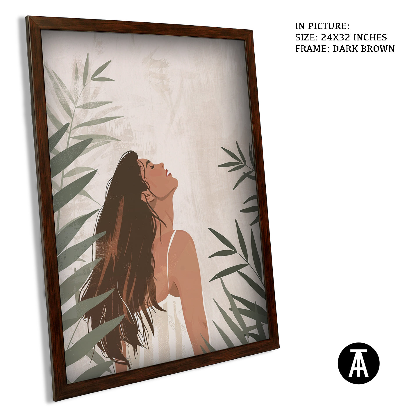 Artwork in Dark Brown Frame