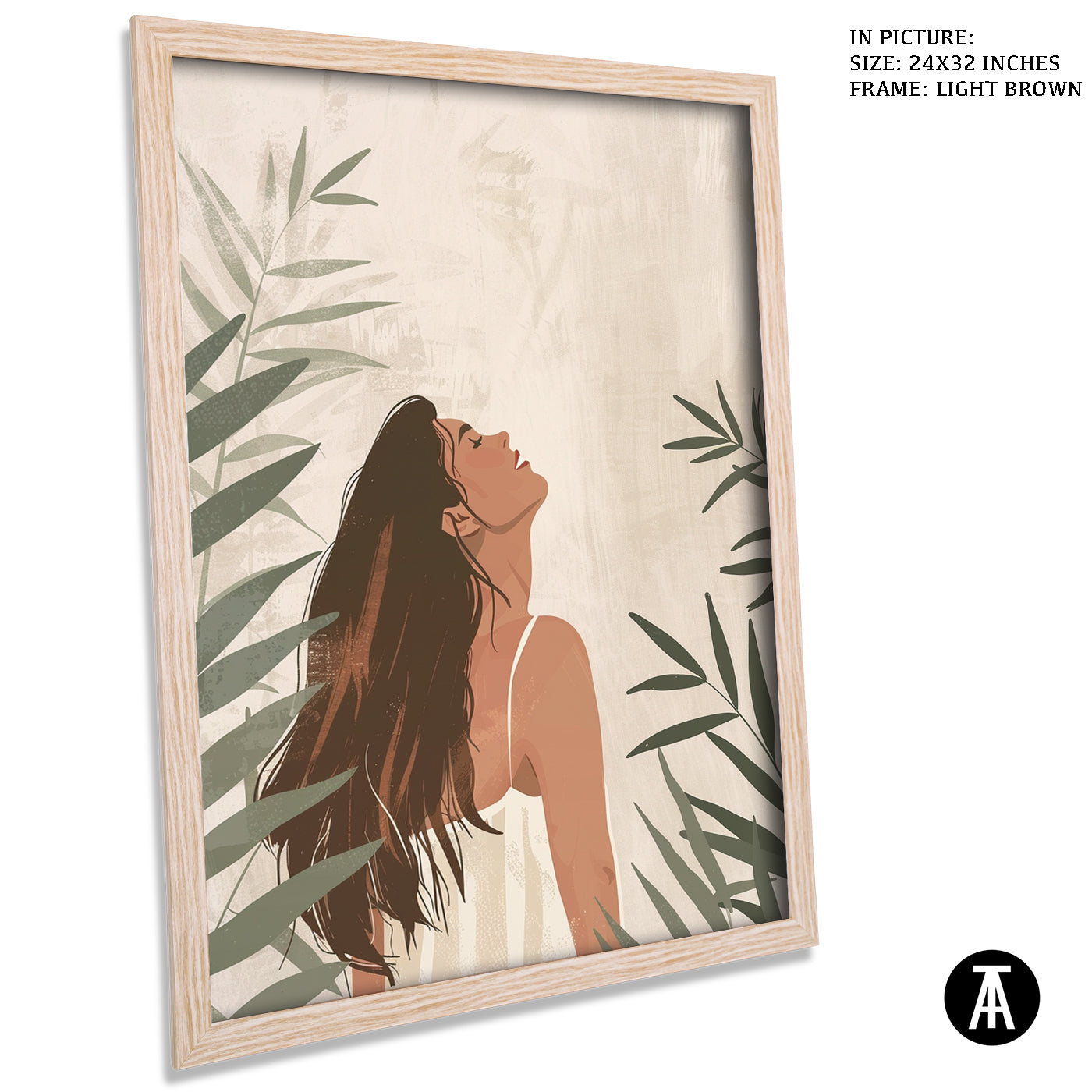 Artwork in Light Brown Frame