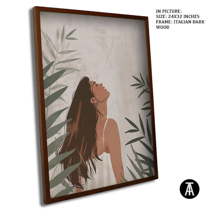 Artwork in Dark Wood Frame