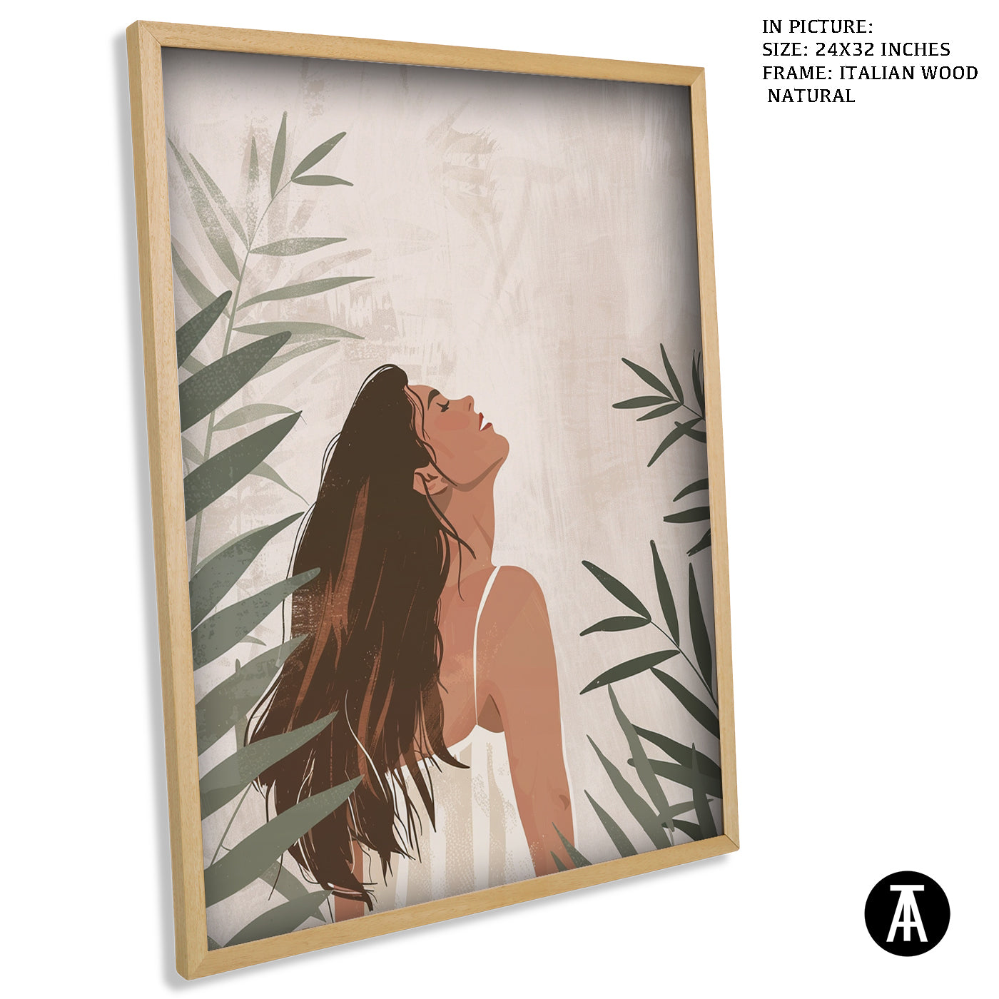 Artwork in Natural Wood Frame