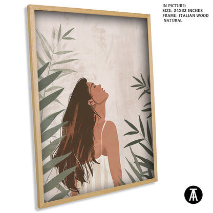 Artwork in Natural Wood Frame