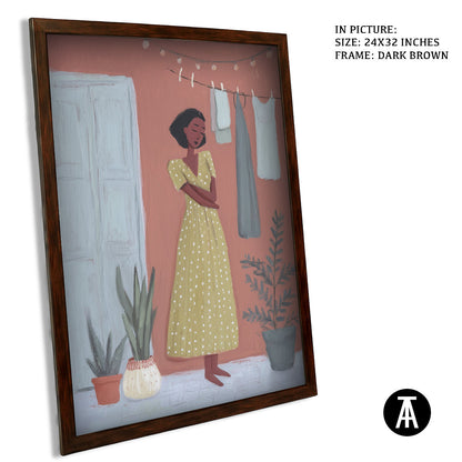 Artwork in Dark Brown Frame