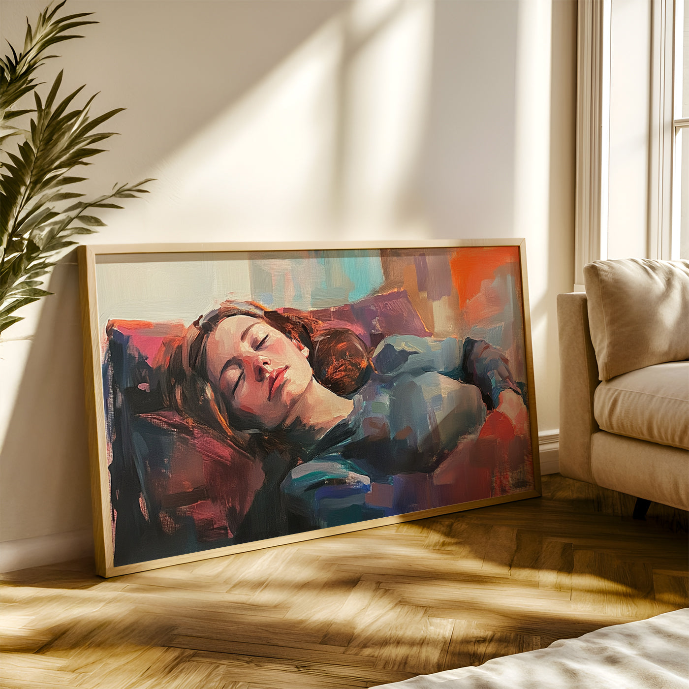 Modern Art Painting in a Lifestyle Setting
