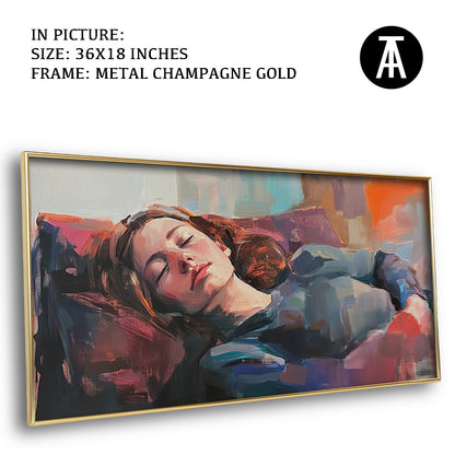 Artwork in Light Brown Frame