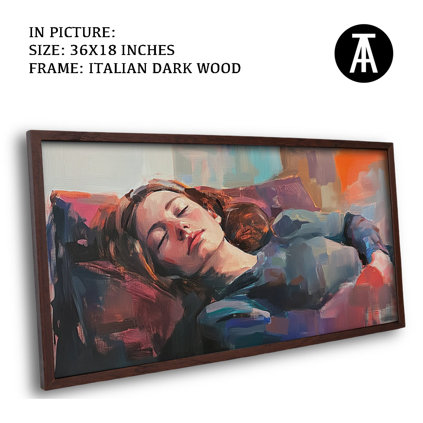 Artwork in Dark Wood Frame