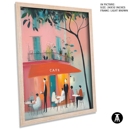 Artwork in Light Brown Frame