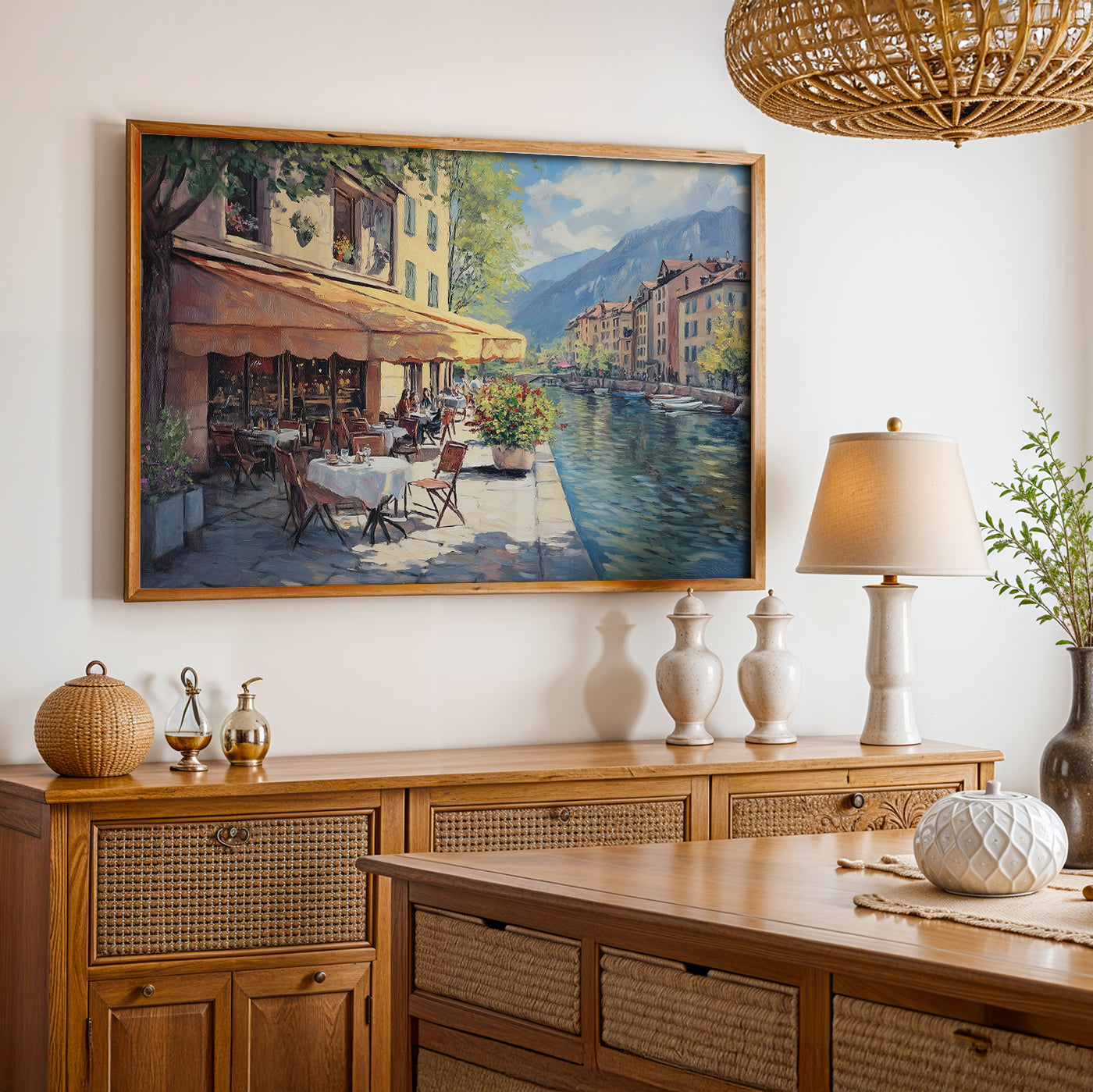 Swiss Alps Painting in a Lifestyle Setting