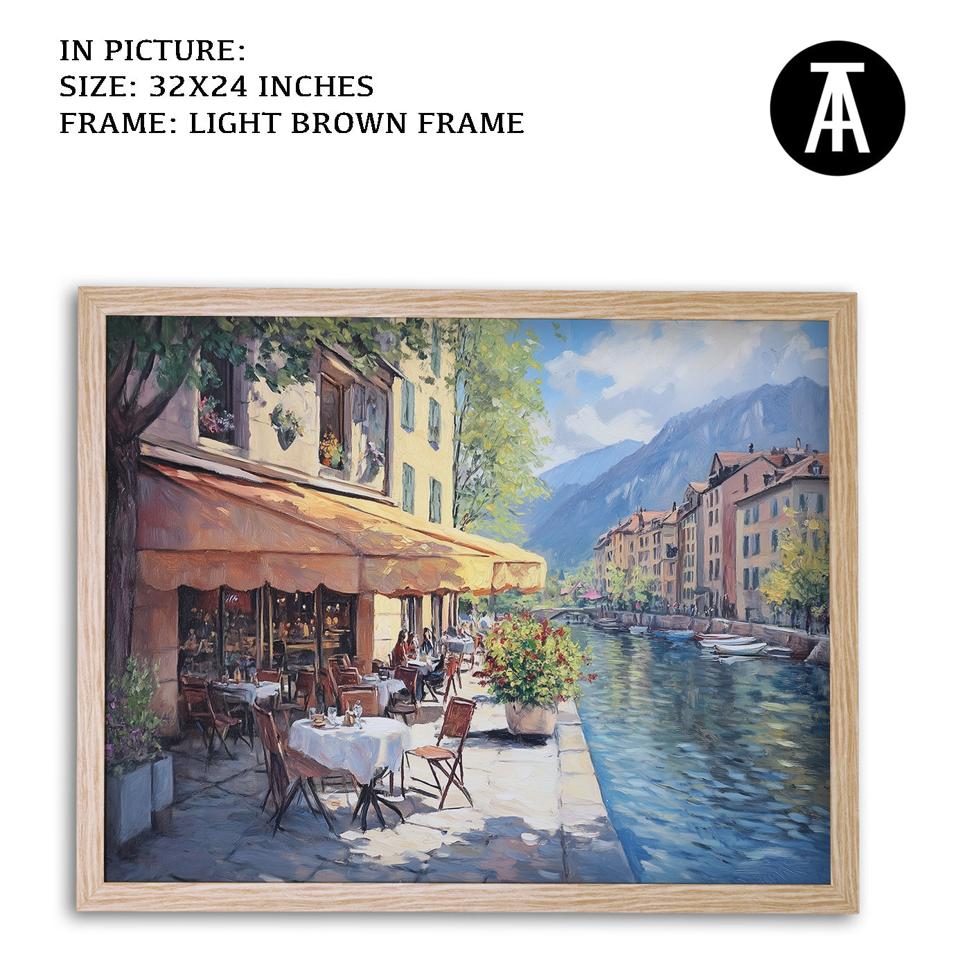 Artwork in Dark Brown Frame