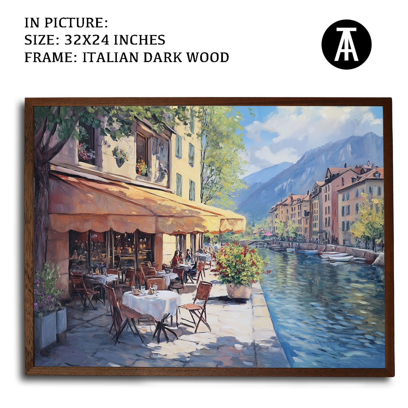 Artwork in Dark Wood Frame