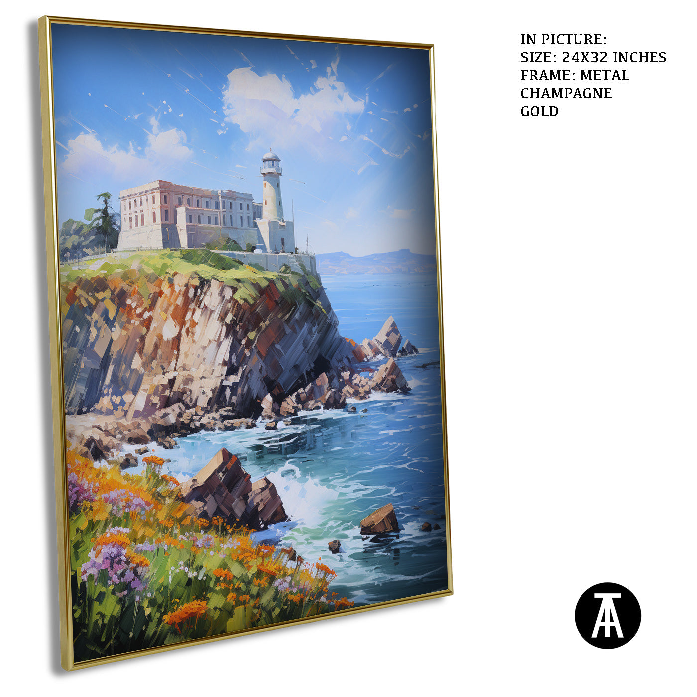 Artwork in Light Brown Frame