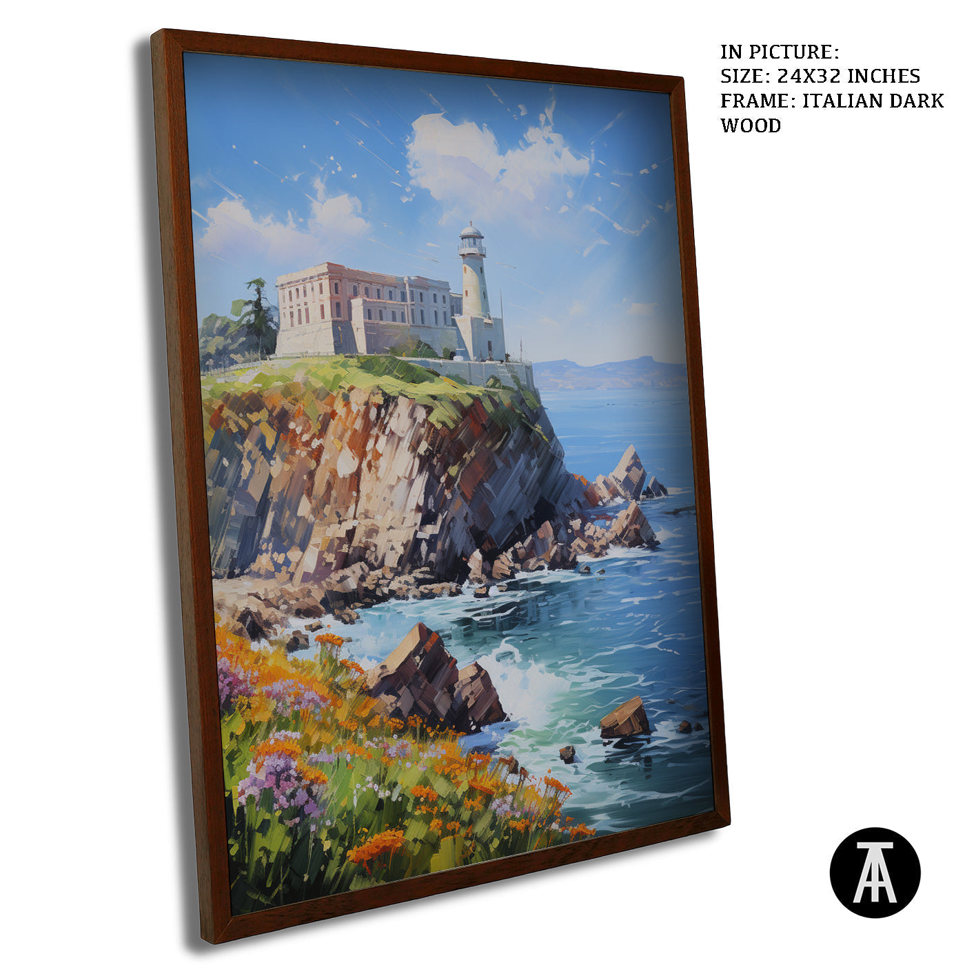 Artwork in Dark Wood Frame