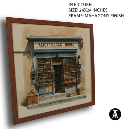 Artwork in Mahogany Finish Frame