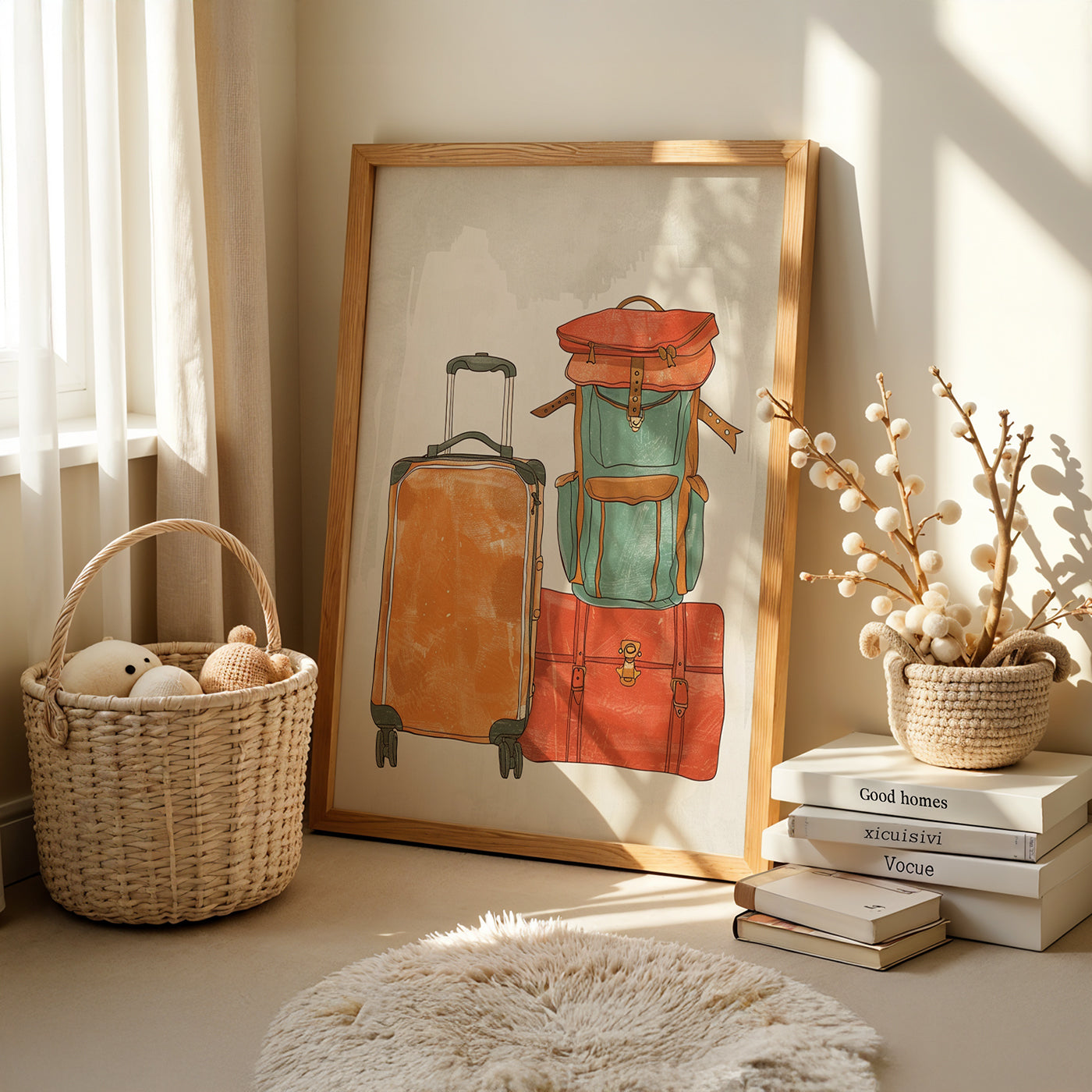 Boho Art Painting in a Lifestyle Setting